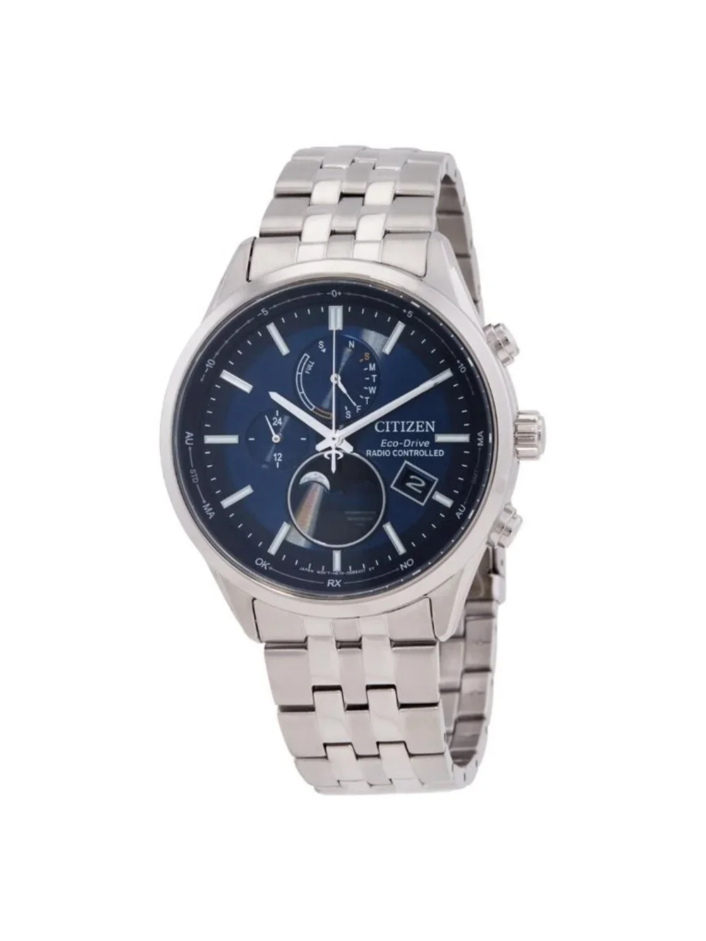 NWT Citizen Eco-Drive Radio-Controlled Moon Phase Blue Dial Men's Watch